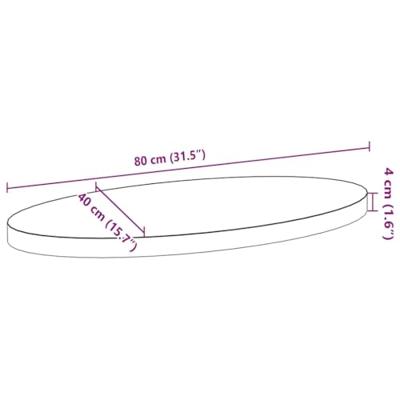Tafelblad 80x40x4 cm ovaal massief eikenhout Tafelblad 80x40x4 cm ovaal massief eikenhout