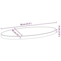 Tafelblad 80x40x4 cm ovaal massief eikenhout - thumbnail