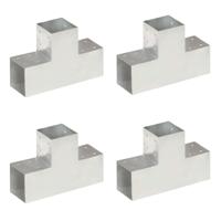 VidaXL Paalverbindingen 4 st t-vorm 101x101 mm gegalvaniseerd metaal - thumbnail