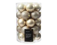 Onbreekbare kerstballen parel in koker 34 st Decoris - Decoris - thumbnail