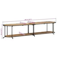 Tv-meubel 200x42x40 cm massief ruw mangohout - thumbnail