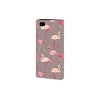 Huawei Ascend P8 Lite | Telefoonhoesje | Met pasjeshouder | Flamingo - thumbnail