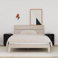 Nachtkastjes 2 st 40x34x55 cm massief grenenhout zwart - thumbnail