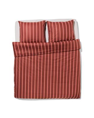 HEMA Dekbedovertrek 240x200/220cm zacht katoen strepen bruin (bruin)