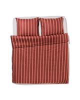 HEMA Dekbedovertrek 240x200/220cm zacht katoen strepen bruin (bruin) - thumbnail
