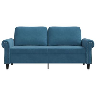 Tweezitsbank 140 cm fluweel blauw Tweezitsbank 140 cm fluweel blauw