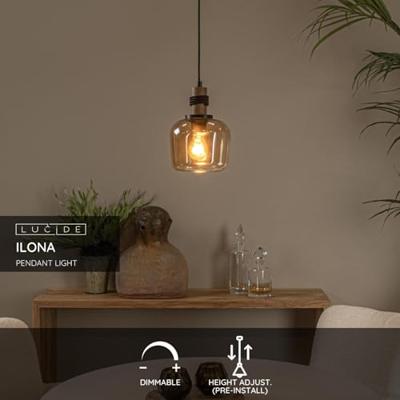 Lucide ILONA - Hanglamp - Ø 18 cm - 1xE27 - Amber Lucide ILONA - Hanglamp - Ø 18 cm - 1xE27 - Amber