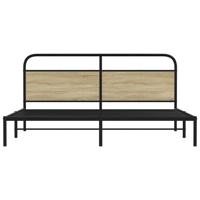 Bedframe zonder matras metaal sonoma eikenkleurig 183x213 cm - thumbnail