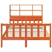Bed met boekenkast zonder matras hout wasbruin 150x200 cm - thumbnail