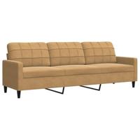 3-delige Loungeset met kussens en bolsters fluweel bruin - thumbnail