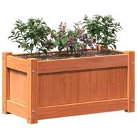 Plantenbakken 2 st cm massief grenenhout wasbruin - thumbnail