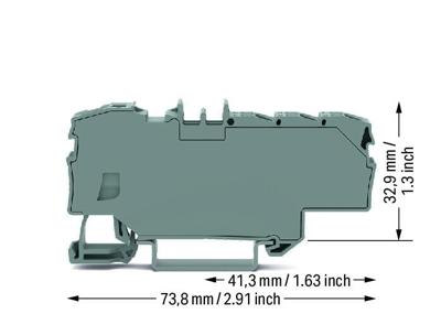 WAGO 2006-8031 Verdeler-serieklem Cage Clamp-aansluiting Grijs 12 stuk(s)