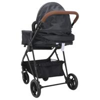 Kinderwagen 2-in-1 staal antracietkleurig en zwart - thumbnail