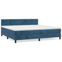Boxspring met matras fluweel donkerblauw 200x200 cm - thumbnail