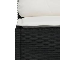 7-delige Loungeset met kussens poly rattan zwart - thumbnail