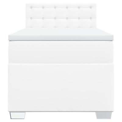 Boxspring met matras kunstleer wit 100x200 cm - thumbnail