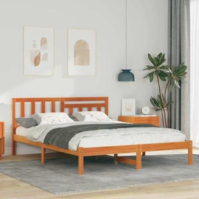 Bedframe Wasbruin 140 x 200 cm Massief grenenhout
