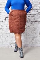 Ulla Popken suède rok - Grote Maten - thumbnail