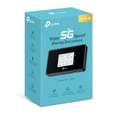 TP-Link M8550 5G LTE mobiele WLAN-router - tot 3,4 Gbit/s, Tri-Band Wi-Fi 6E, nano-simkaartsleuf, Gigabit WAN/LAN, 4680 mAh batterij, touchscreen, Wireguard, tot 32 apparaten