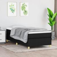 Boxspring met matras stof zwart 90x190 cm - thumbnail