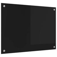 VidaXL Keuken achterwand zwart 70 x 50 cm gehard glas - thumbnail