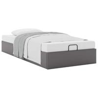 Bedframe zonder matras 90x200 cm kunstleer grijs - thumbnail