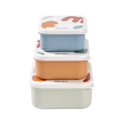 Set van 3 snackboxen Playful Beaba sinaasappel