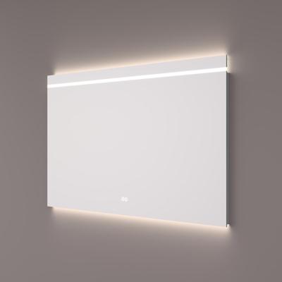 HIPP Design spiegel met Horizontale LED-Streep en Indirecte Verlichting Onder 100 x 70 x 3 cm + Spiegelverwarming + Kleurenwissel + Touch-Dimmer