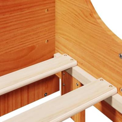 Bed met matras massief grenenhout wasbruin 140x190 cm