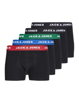 5-pack jongens boxershorts - Electric Blue - Zwarte jonges onderbroeken katoen - 128 | Dames boxer - Onderbroek - Ondergoed