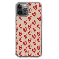iPhone 12 (Pro) hybride hoesje - Sweet hearts - thumbnail
