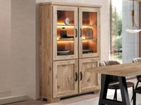 Vitrinekast SYROCO 4 deuren canyon eik - thumbnail
