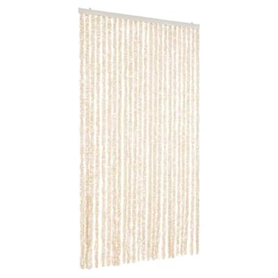 VidaXL Vliegengordijn 100x200 cm chenille beige en wit