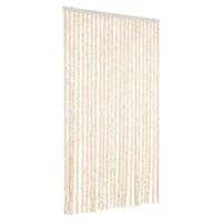 VidaXL Vliegengordijn 100x200 cm chenille beige en wit - thumbnail