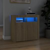 Dressoir met LED-verlichting 80x35x75 cm sonoma eikenkleurig - thumbnail