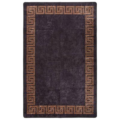 VidaXL Vloerkleed wasbaar anti-slip 80x150 cm zwart en goudkleurig