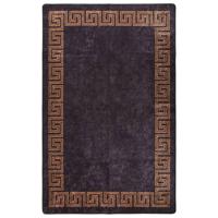 VidaXL Vloerkleed wasbaar anti-slip 80x150 cm zwart en goudkleurig - thumbnail