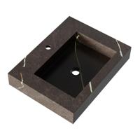 Brauer Coral Wastafel - 60 cm - met 1 Spoelbak en 1 Kraangat - Marmerlook Copper Brown - thumbnail