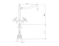 Wastafelmengkraan Sapho Antea 2-knop Uitloop Recht 24 cm Chroom / Goud Sapho - thumbnail
