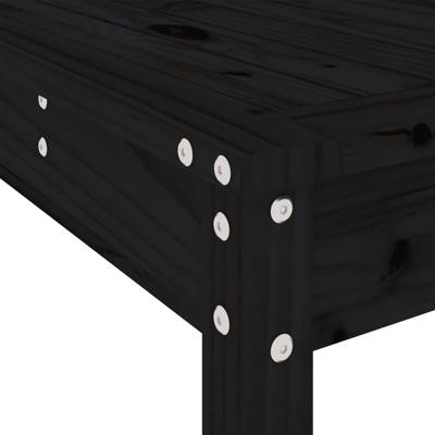 3-delige Tuinbarset massief grenenhout zwart - thumbnail