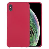 Pure Color Liquid Silicone + PC Dropproof Protective Back Cover Case for iPhone X / XS(Rose Red) - thumbnail