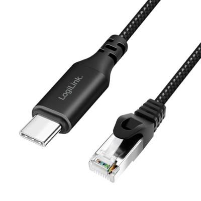 LogiLink USB 3.2 Gen 1 (USB 3.0) Adapterkabel [1x USB-C USB 3.2 (Gen 1) - 1x RJ45-stekker 8p8c] CU0412 2.00 m