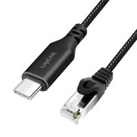 LogiLink USB 3.2 Gen 1 (USB 3.0) Adapterkabel [1x USB-C USB 3.2 (Gen 1) - 1x RJ45-stekker 8p8c] CU0414 5.00 m - thumbnail