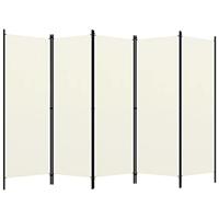 VidaXL Kamerscherm met 5 panelen 250x180 cm wit - thumbnail