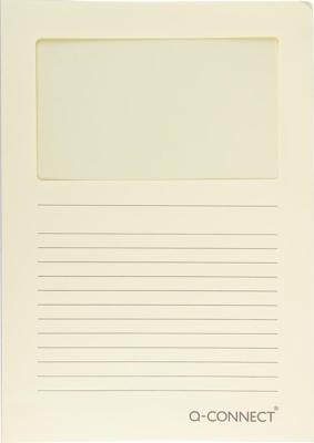 Q-CONNECT L-map met venster, 120 g/m², A4, pak van 100 stuks, lichtgeel