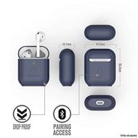Staand hoesje voor AirPods 1 & 2 siliconen AirPods hoesje, zichtbaar oplaadbaar, extra grip hoogglans oppervlakteafwerking, compatibel met draadloos opladen - Marineblauw - thumbnail