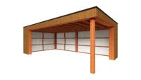 Trendhout Capri overkapping 720x425 cm Lariks/Douglas blank- Plat dak model links- Plat dak- Onbehandeld lariks Douglas hout- Trendhout - thumbnail