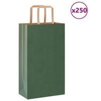 VidaXL Papieren zakken 250 st met hengsels 21x11x36 cm groen - thumbnail