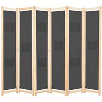Kamerscherm met 6 panelen 240x170x4 cm stof grijs - thumbnail