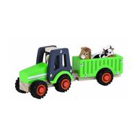 Simply for Kids Houten Tractor + Aanhanger en Dieren - thumbnail